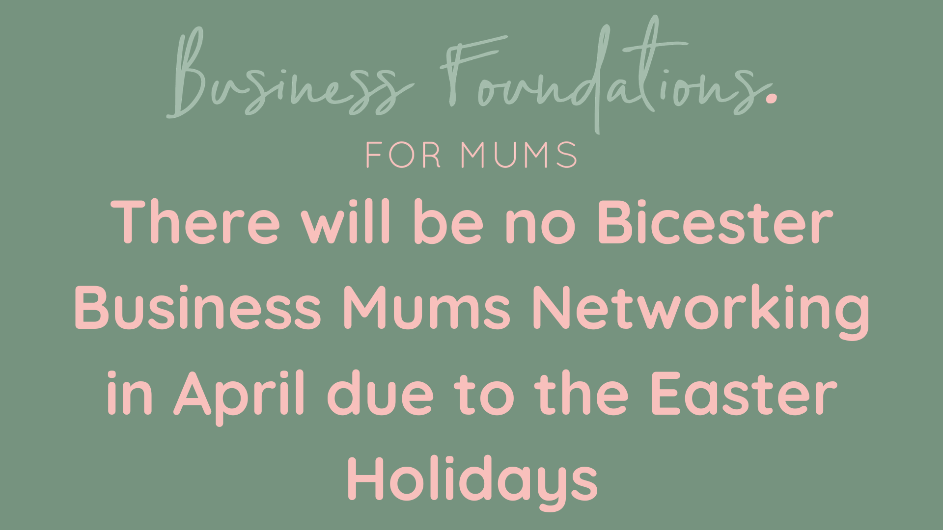 There will be no Bicester Networking in April due to Easter